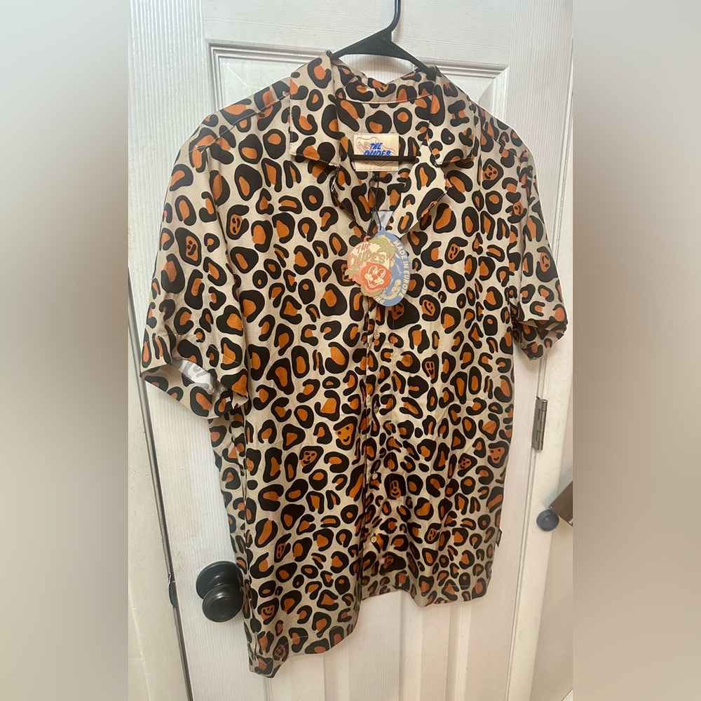 The Dudes Men's Leopard Print Button-Up Shirt, small